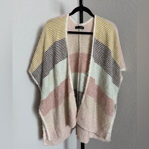 On Blue Striped Multicolor Women's Shrug/Poncho